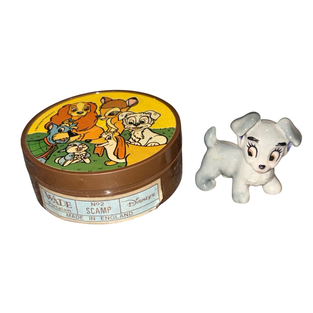 Vintage Wade Porcelain Disney Scamp No 2 Figurine Lady and the Tramp with Box